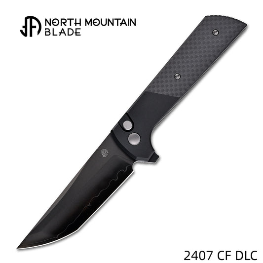 2407-CF-DLC Black anodized aluminum handle  Carbon Fiber