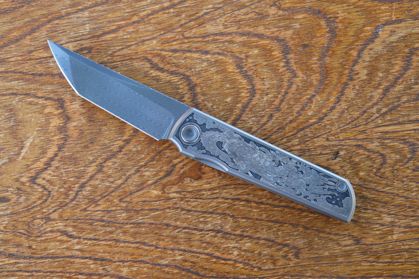 Chop Hand Carved Ti hand Vegas Forg Damascus