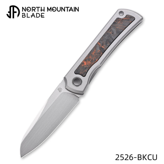 Moon 2526-BKCU MINI Folding Knife Ti Handle M390 Blade hand-brushed finish