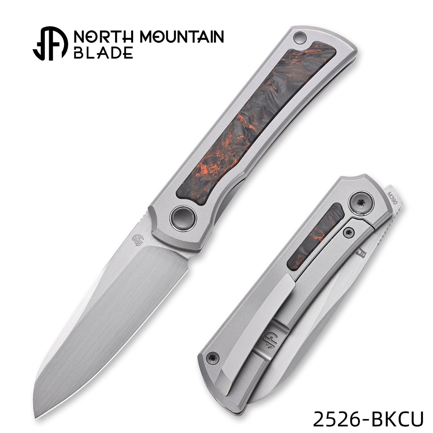 Moon 2526-BKCU MINI Folding Knife Ti Handle M390 Blade hand-brushed finish