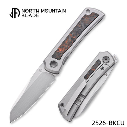 Moon 2526-BKCU MINI Folding Knife Ti Handle M390 Blade hand-brushed finish