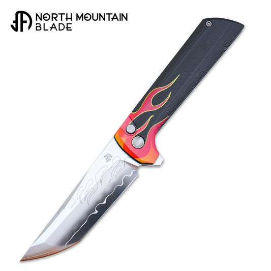 Pre-sale【Hot Rod style】Custom CHOP2 SLD Sanmai Steel Push button lock G10 handle Smooth open Ceramic bear Pocket knife Japanese style