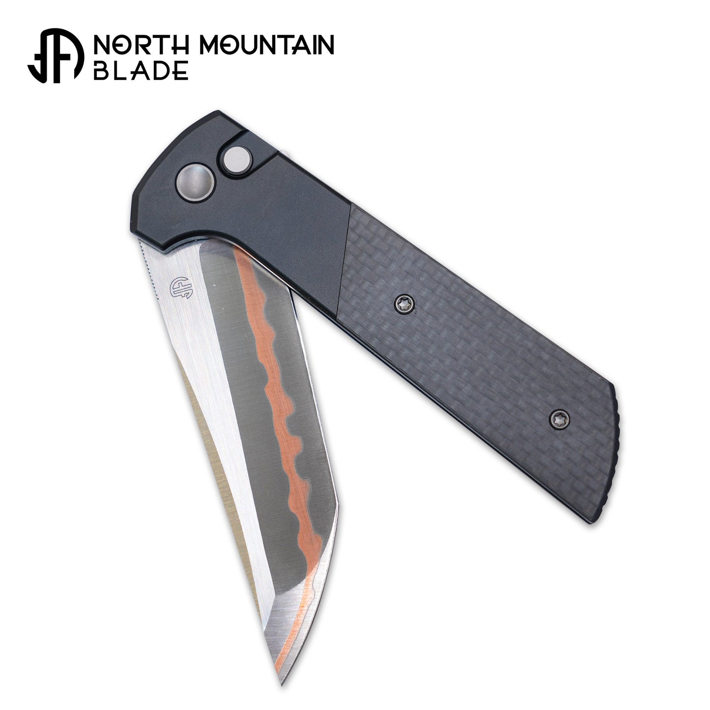 2407-CF-5 Anodized aluminum alloy handle Carbon Fiber Copper blade