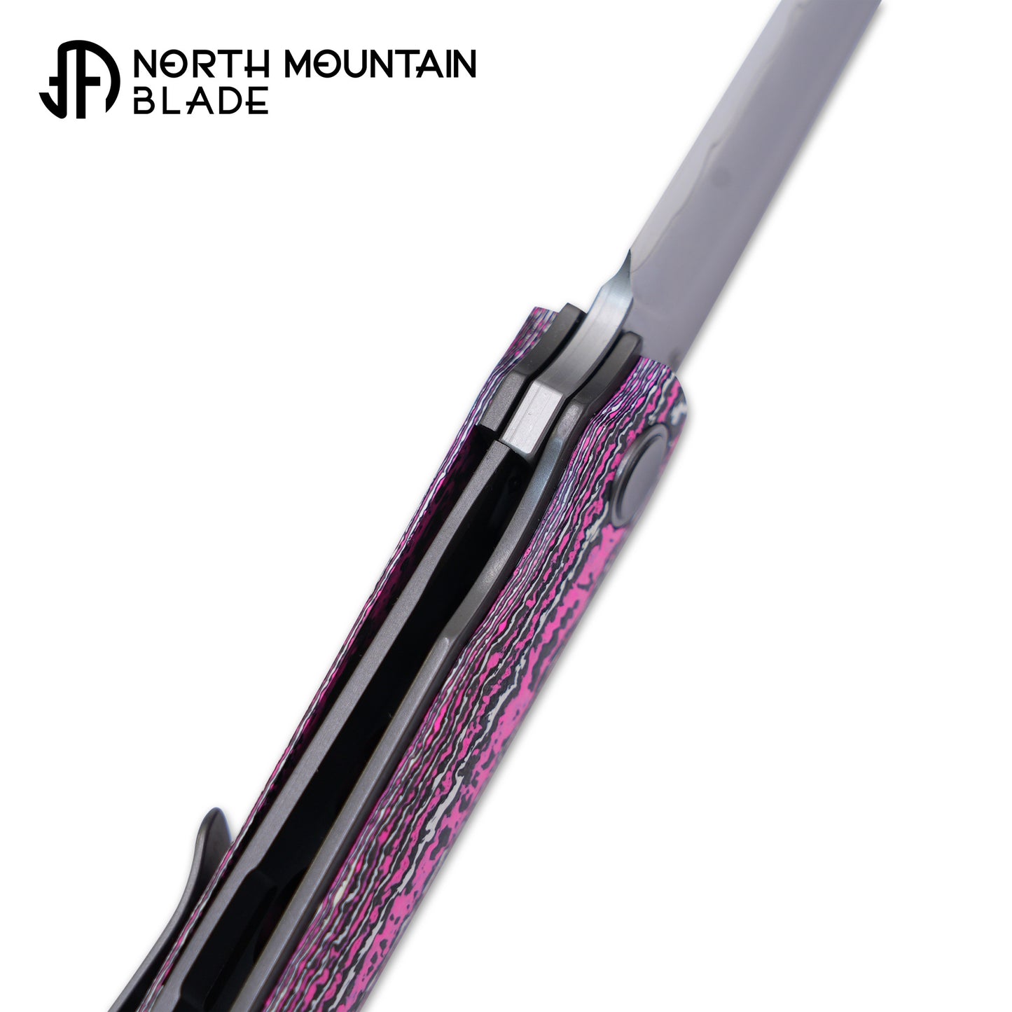 2412-GLOWCF CHOP 4 Front Flipper Folding Knife, Ceramic Carbon Fiber Handle, SLD San Mai Steel, Japanese-Style Tanto