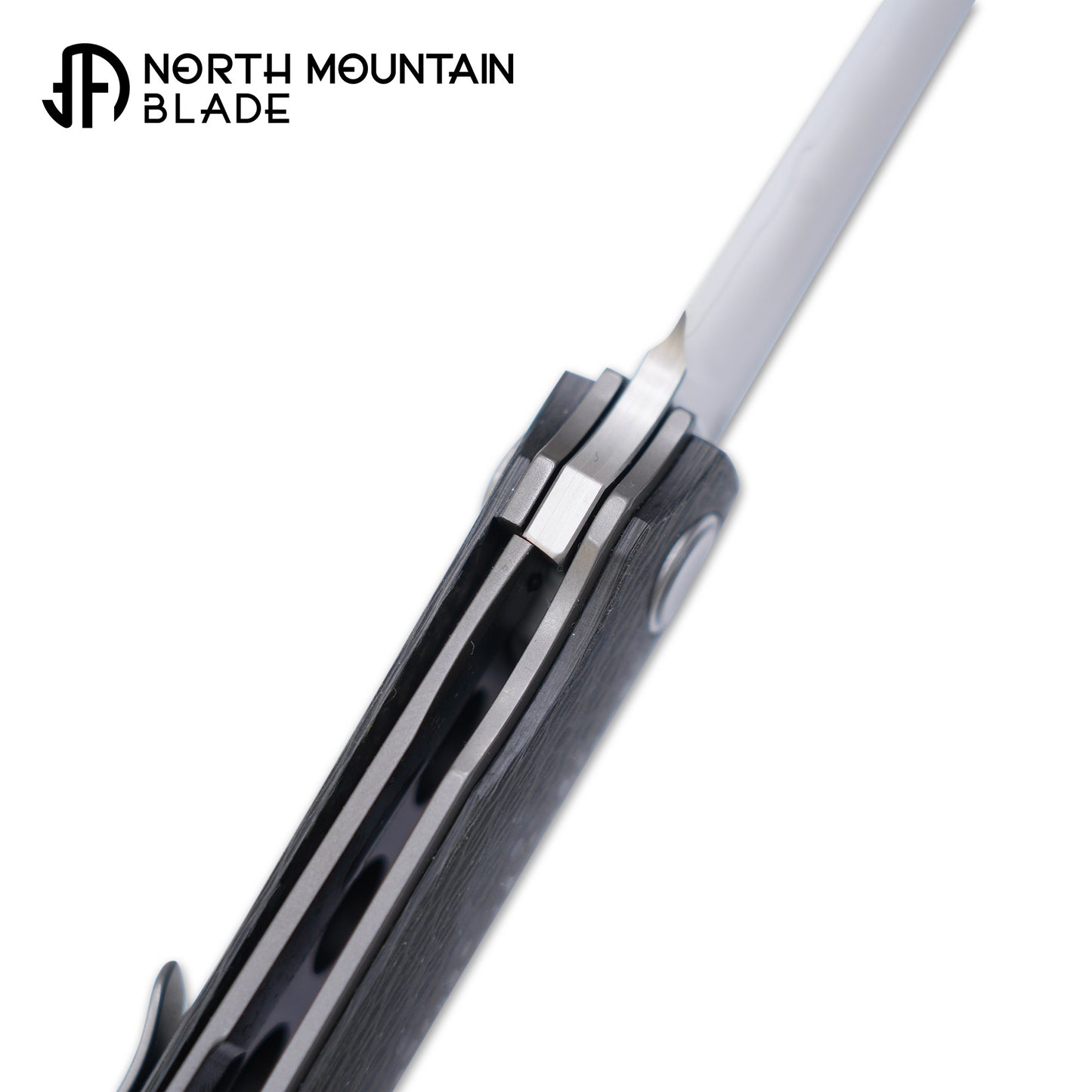 2412-CF CHOP 4 Front Flipper Folding Knife, 3K CF Handle, SLD San Mai Steel, Japanese-Style Tanto