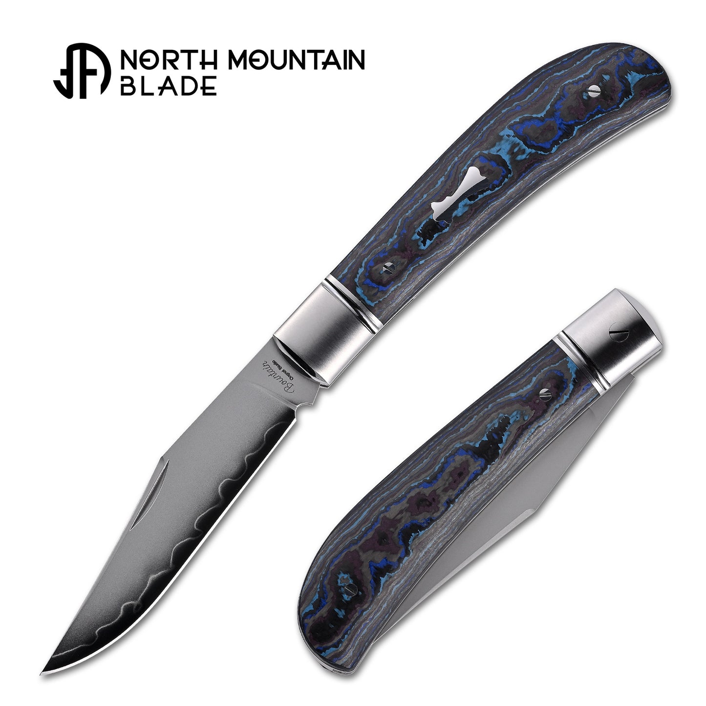 2531-BLCF Thin Classic Lanny Gentleman Pocket Knife Blue Ceramic Carbon Fiber