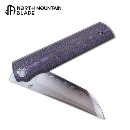 2412-PRCF CHOP 4 Front Flipper Folding Knife, Ceramic Carbon Fiber Handle, SLD San Mai Steel, Japanese-Style Tanto