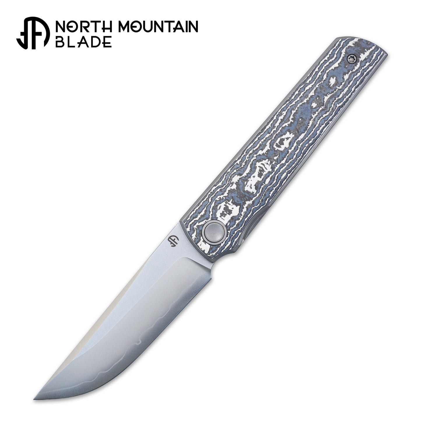 2412-WHCF CHOP 4 Front Flipper Folding Knife, Ceramic Carbon Fiber Handle, SLD San Mai Steel, Japanese-Style