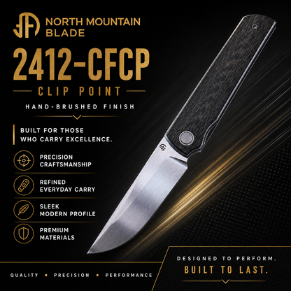 2412-CFCP Clip Point Hand-brushed finish