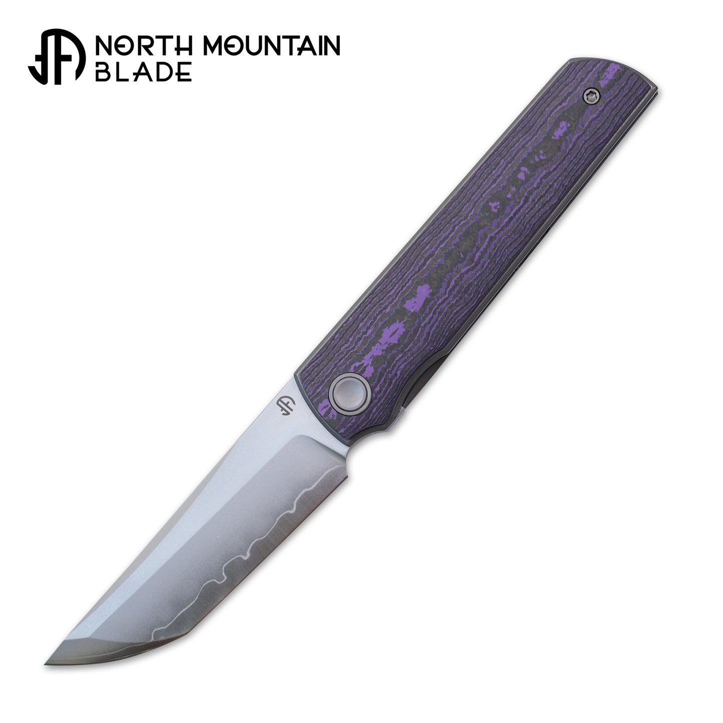 2412-PRCF CHOP 4 Front Flipper Folding Knife, Ceramic Carbon Fiber Handle, SLD San Mai Steel, Japanese-Style Tanto