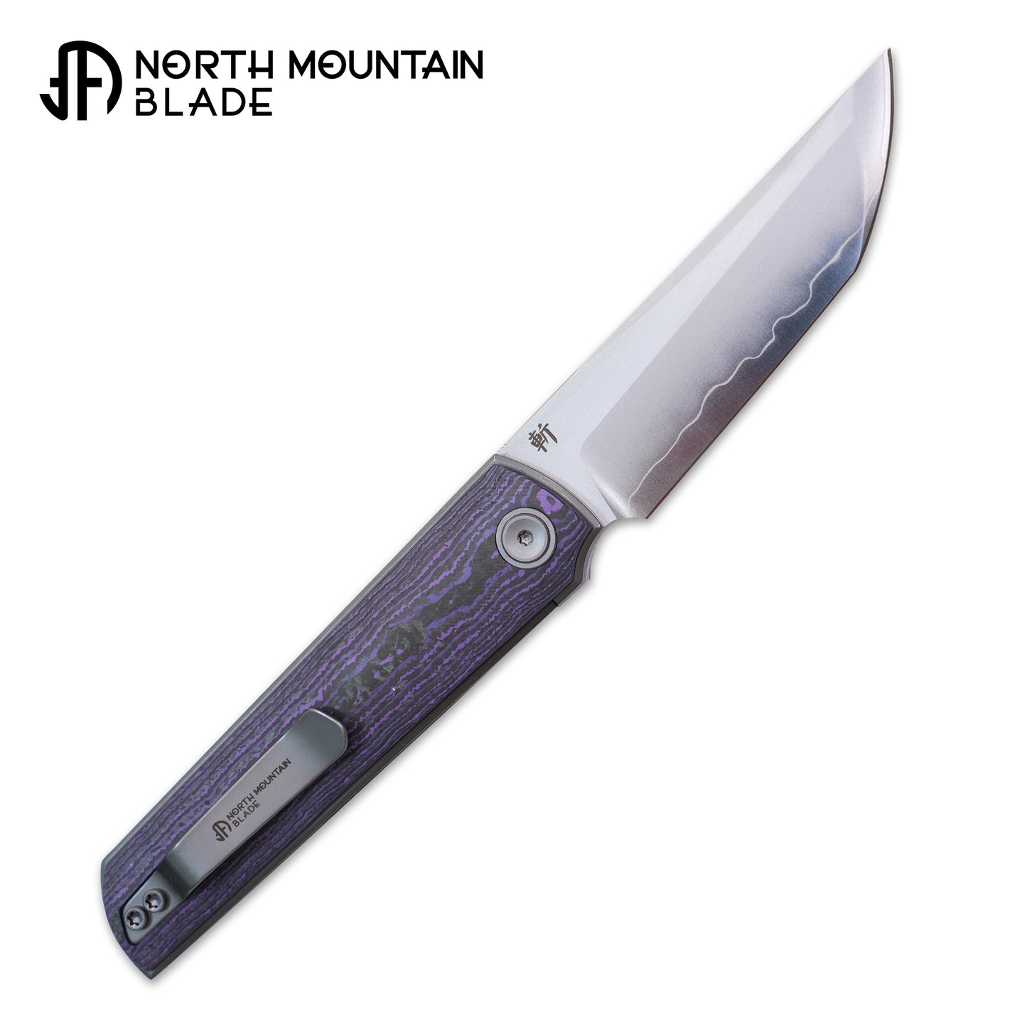 2412-PRCF CHOP 4 Front Flipper Folding Knife, Ceramic Carbon Fiber Handle, SLD San Mai Steel, Japanese-Style Tanto