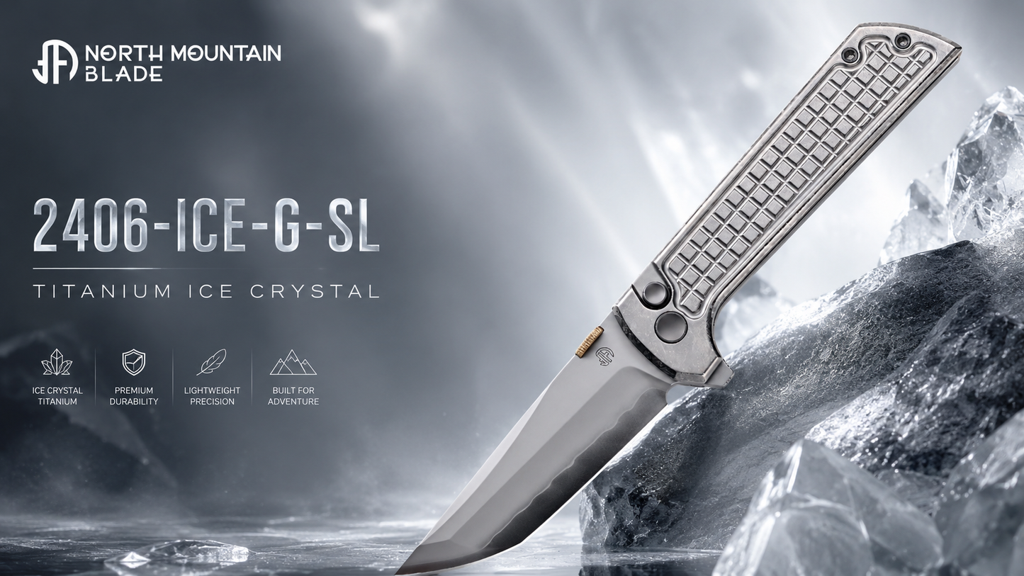 North Mountain Blade Chop 2 Ice Grid Silver Handle Tanto SLD-Magic Blade 2406-ICE-G-SL