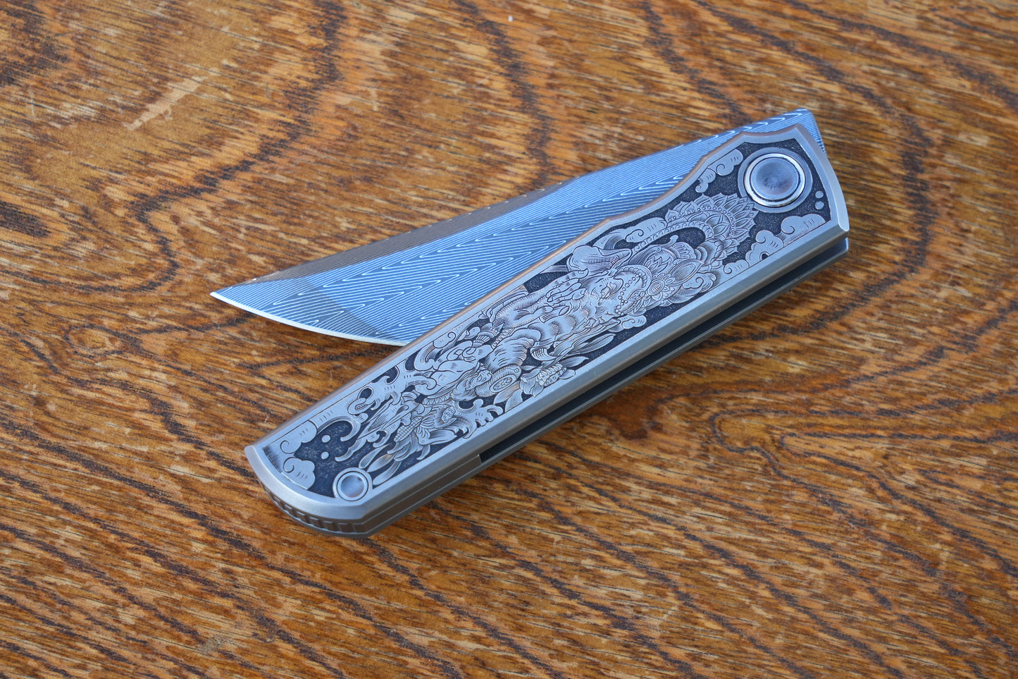 Chop Hand Carved Ti hand Vegas Forg Damascus