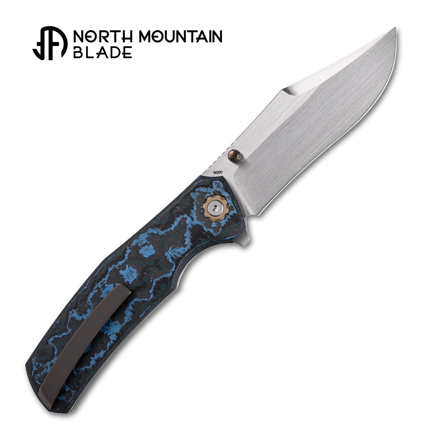 Jellyfish 4th Teal Generation Super Smooth M390 Blade Hand Polished Titanium Frame Ceramic Carbon Fiber Handle