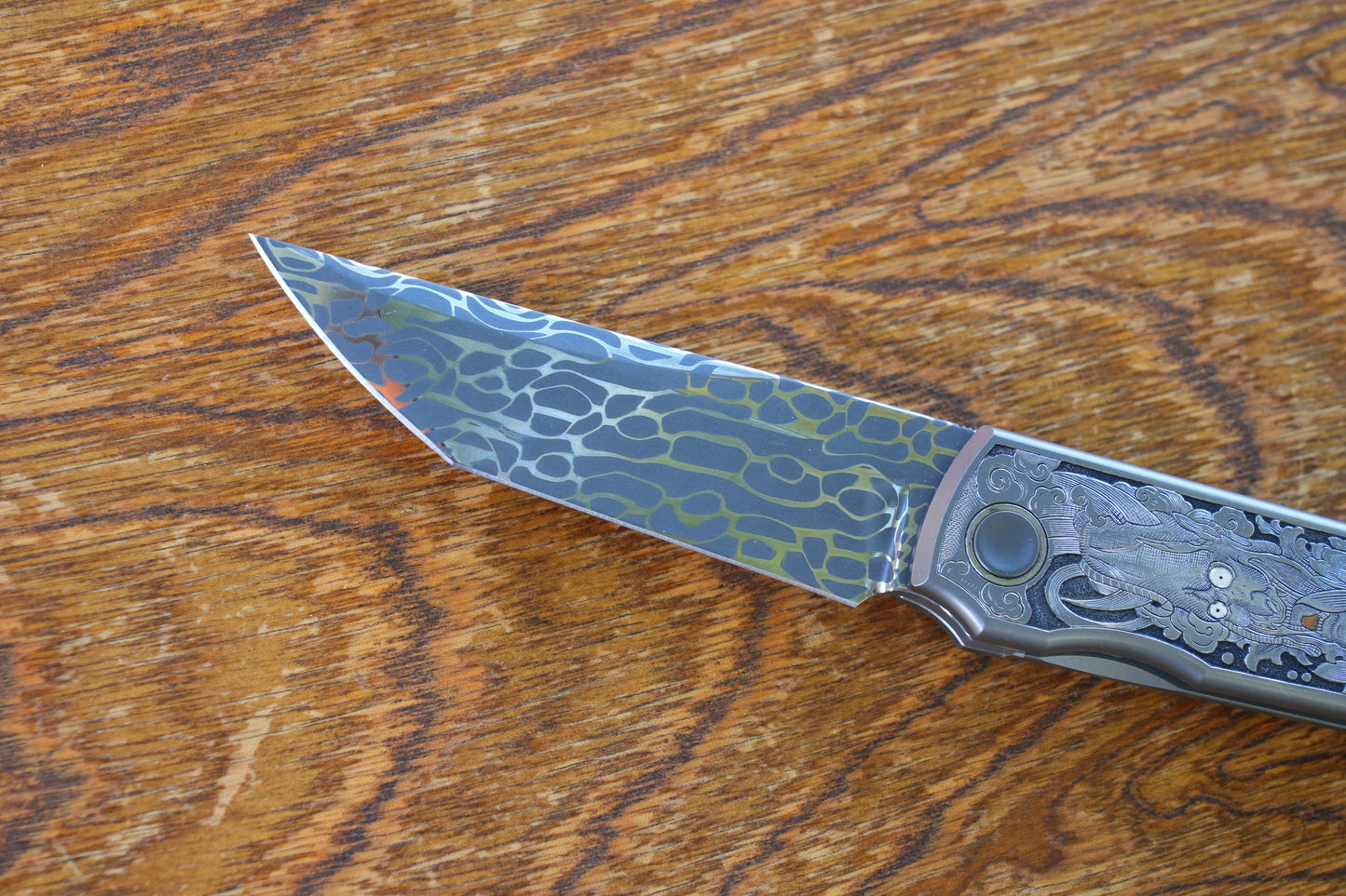 Chop Hand Carved Ti hand Vegas Forg Damascus