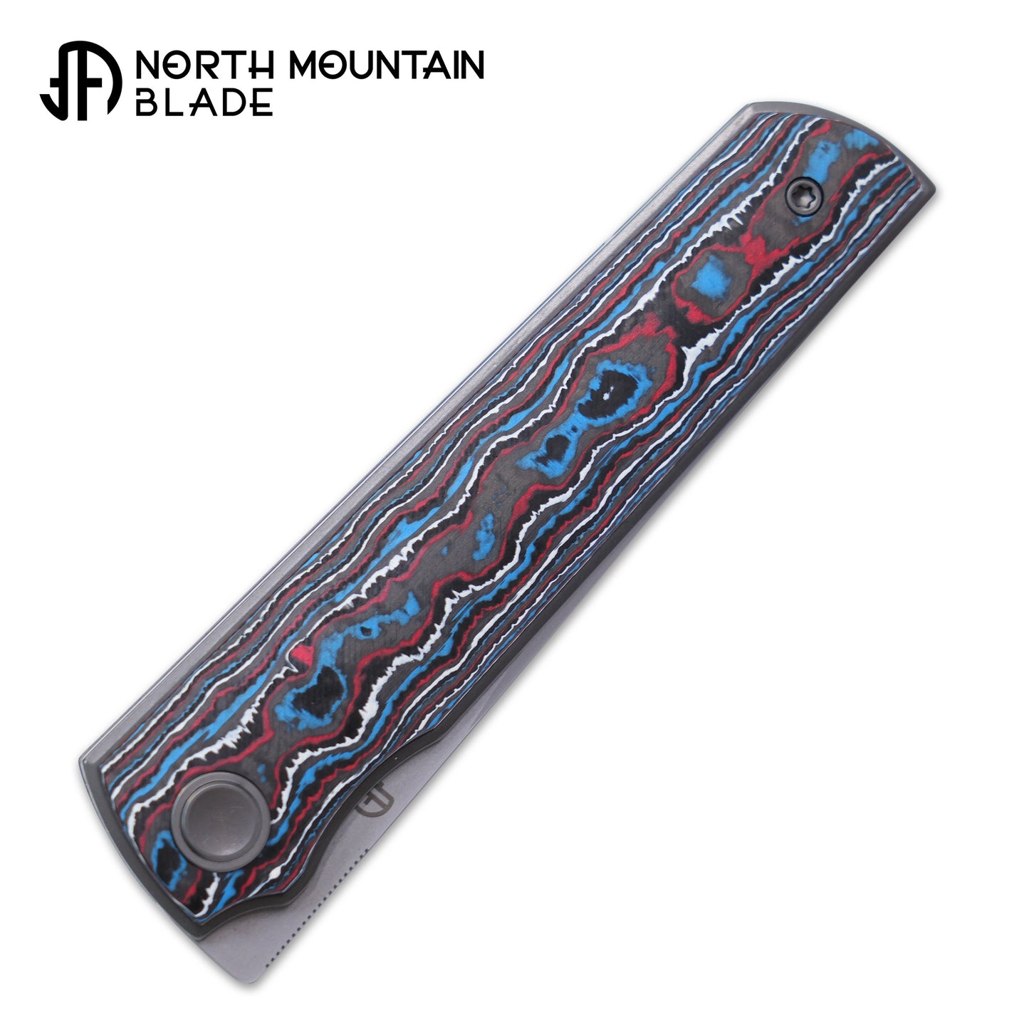 2412-RDBL CHOP 4 Front Flipper Folding Knife, Ceramic Carbon Fiber Handle, SLD San Mai Steel, Japanese-Style Tanto