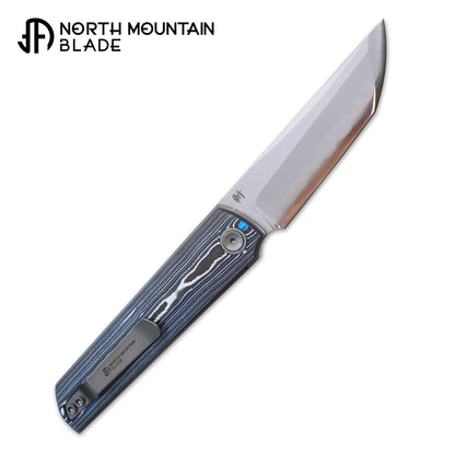 2412-BLPR CHOP 4 Front Flipper Folding Knife, Ceramic Carbon Fiber Handle, SLD San Mai Steel, Japanese-Style Tanto