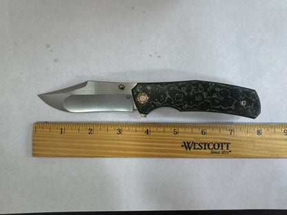 Jellyfish 4th Green Generation Super Smooth M390 Blade Hand Polished Titanium Frame Ceramic Carbon Fiber Handle