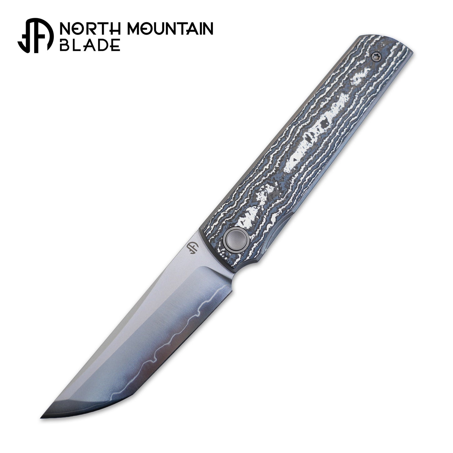 2412-WHCF CHOP 4 Front Flipper Folding Knife, Ceramic Carbon Fiber Handle, SLD San Mai Steel, Japanese-Style