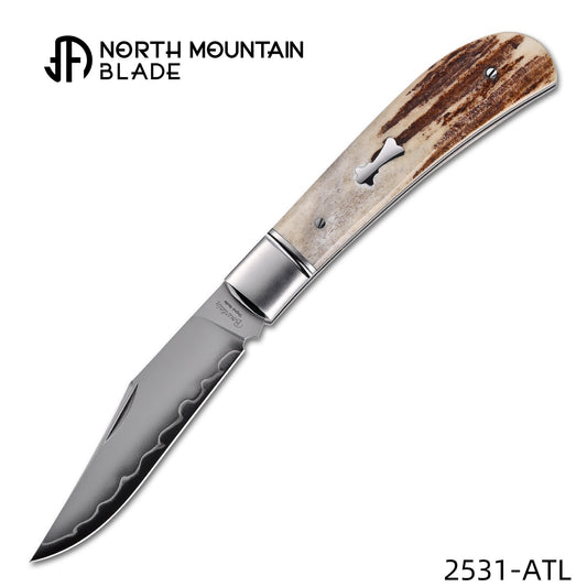 2531-ATL Thin Classic Lanny Gentleman Pocket Knife Antler Handle