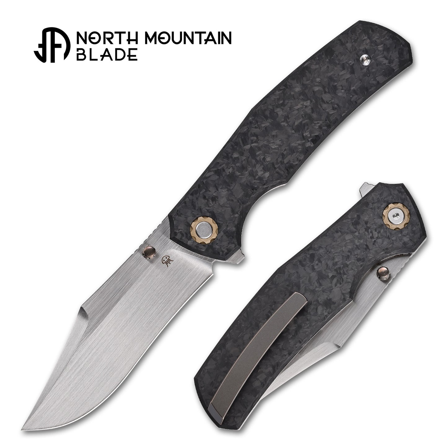 Jellyfish 4th Generation Super Smooth M390 Blade Hand Polished Titanium Frame Carbon Fiber Handle