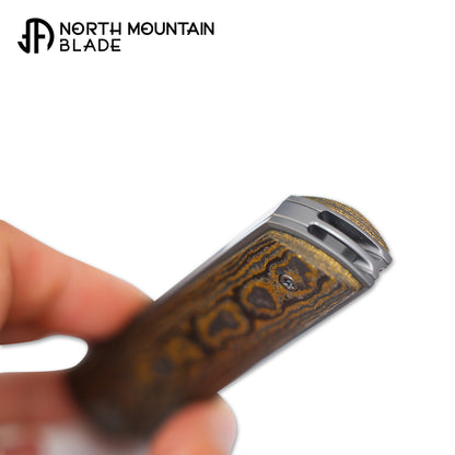 2412-GDCF CHOP 4 Front Flipper Folding Knife, Ceramic Carbon Fiber Handle, SLD San Mai Steel, Japanese-Style Tanto