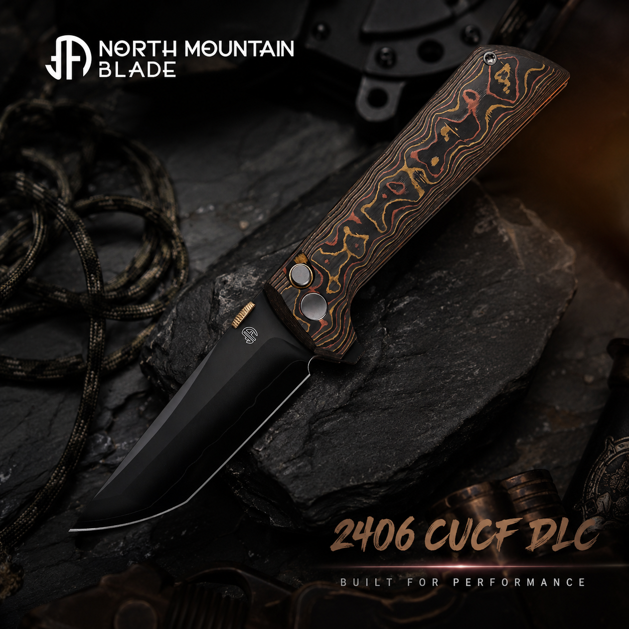 2406-CUCF-DLC Chop2 Copper-inlaid Carbon Fiber New .45-style thumb disc