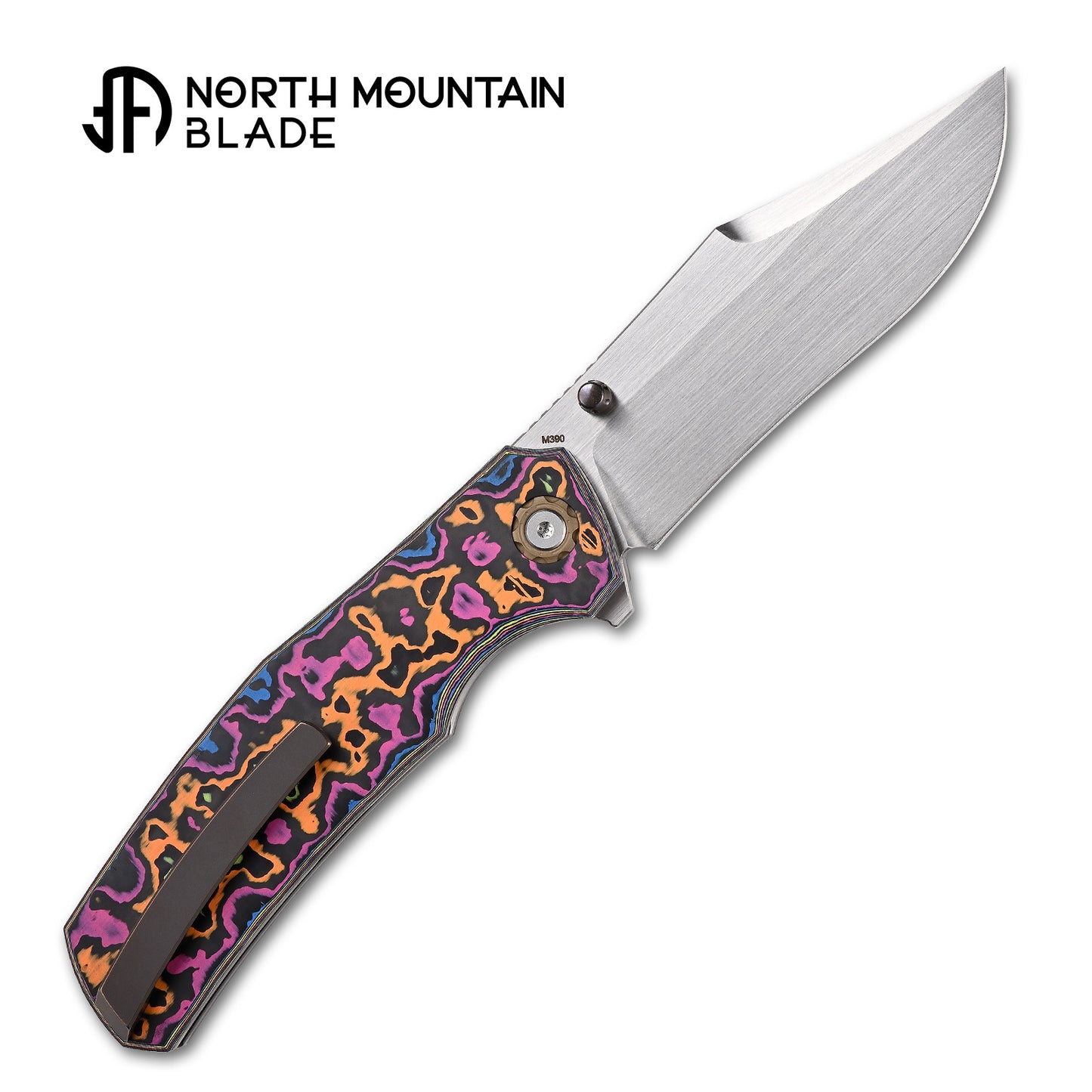 Jellyfish 4th Teal Generation Super Smooth M390 Blade Hand Polished Titanium Frame Ceramic Carbon Fiber Handle