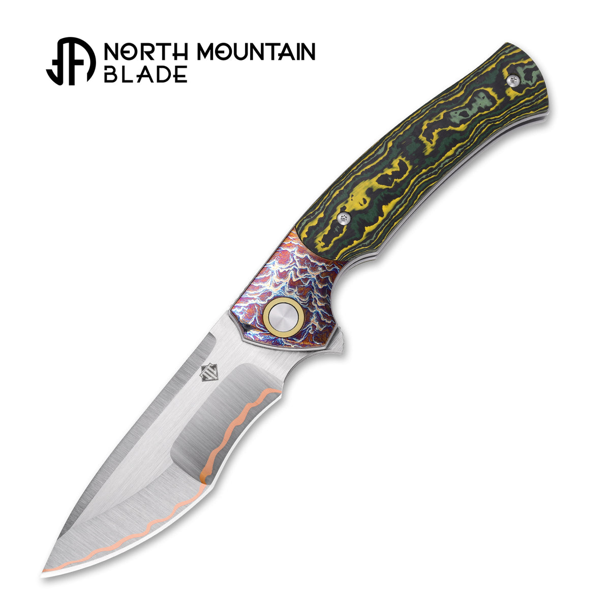 2608-YLGR-5 North Mountain Blade × T.C. Blades Limited Collaboration — "COUYON" Folding Knife