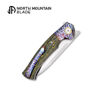 2608-YLGR-5 North Mountain Blade × T.C. Blades Limited Collaboration — "COUYON" Folding Knife