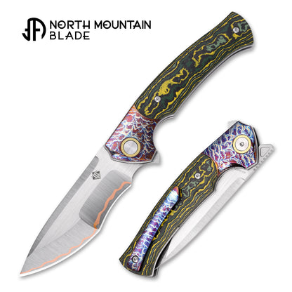 2608-YLGR-5 North Mountain Blade × T.C. Blades Limited Collaboration — "COUYON" Folding Knife