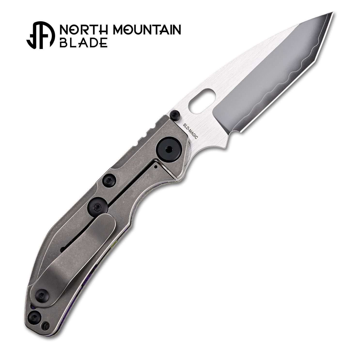 BBNM 2522-PRGR Tanto Joker Purple & Yellow Ceramic Carbon Fiber