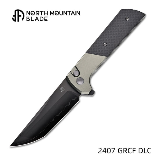 2407-GRCF-DLC Anodized grey aluminum handle  Carbon Fiber