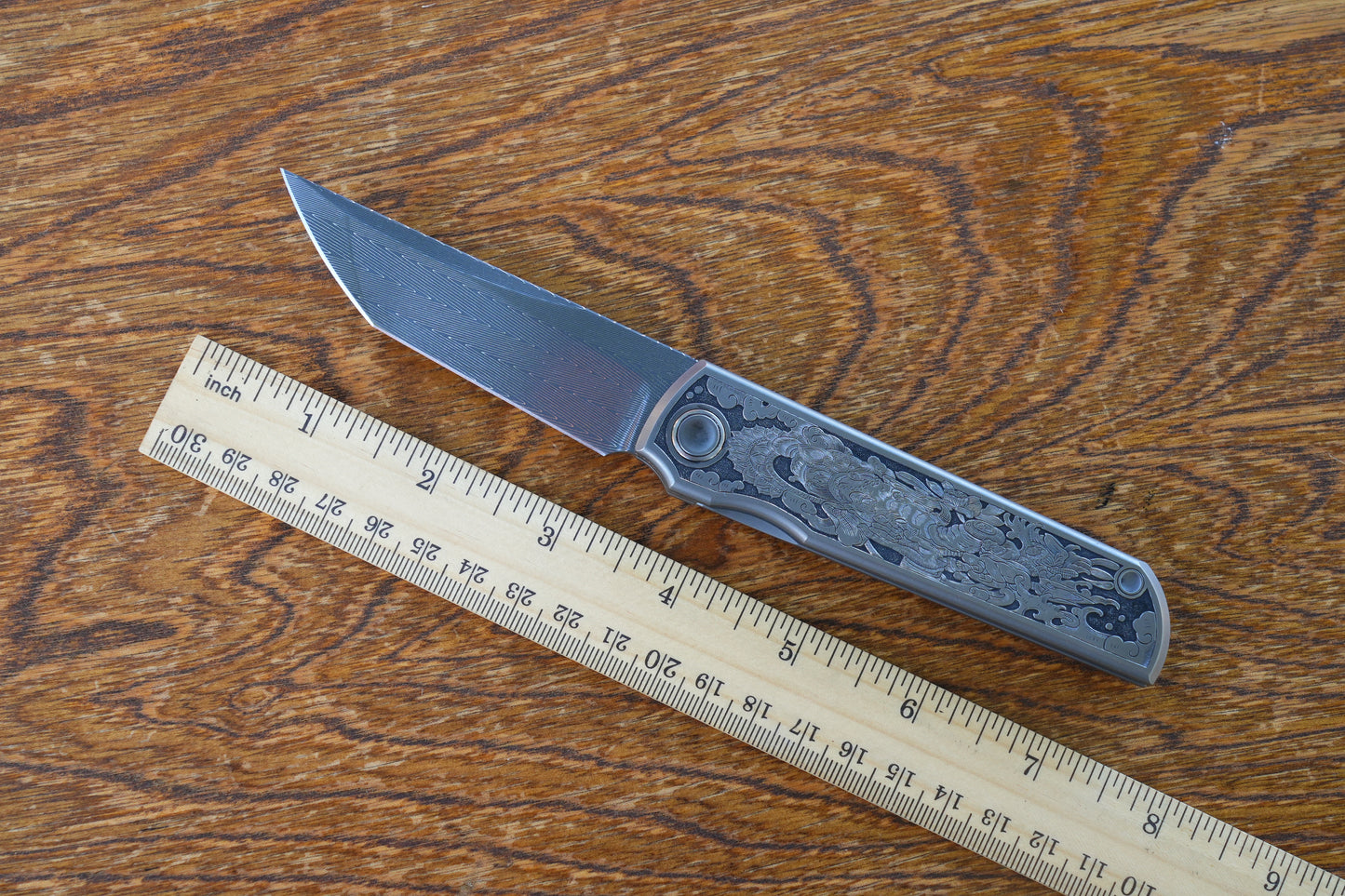 Chop Hand Carved Ti hand Vegas Forg Damascus