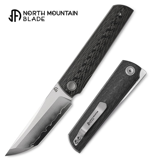 chop 4 3K carbon fiber handle SLD-Magic Three layer steel Japanese TANTO style tactical folding knife