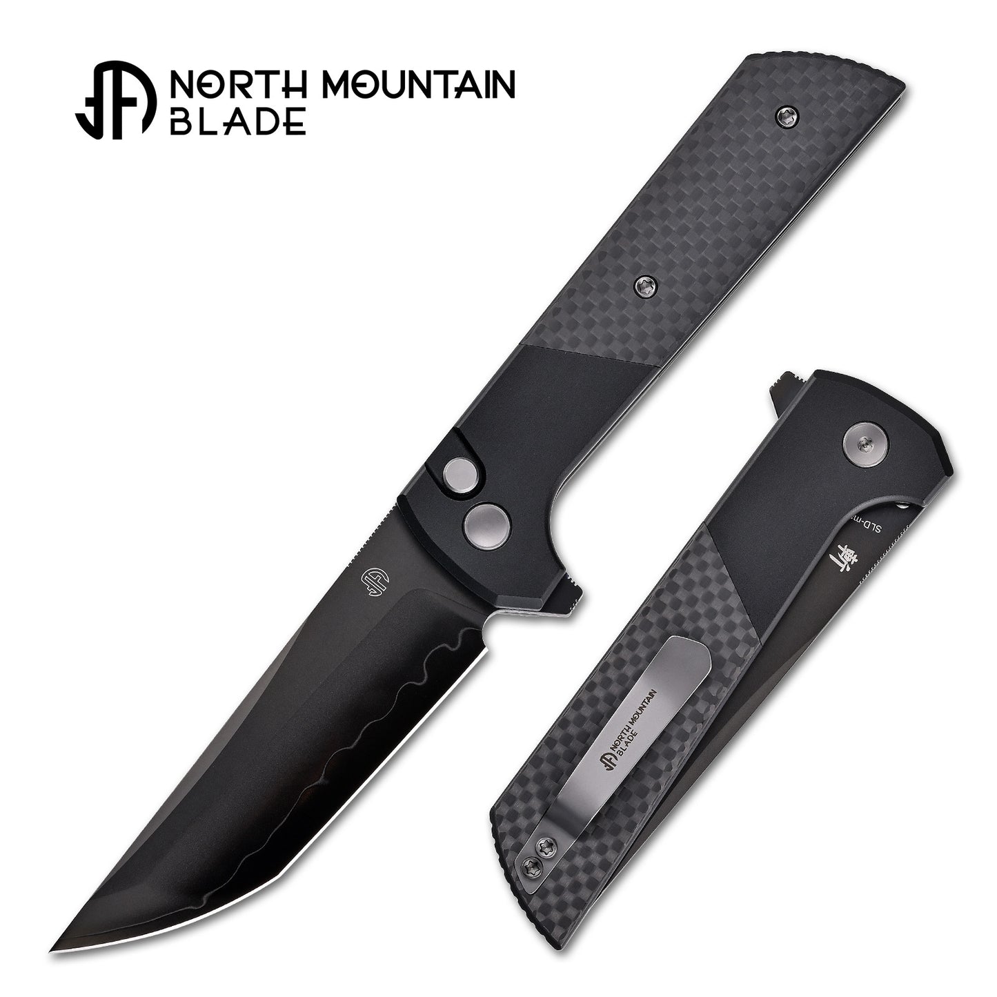 2407-CF-DLC Black anodized aluminum handle  Carbon Fiber