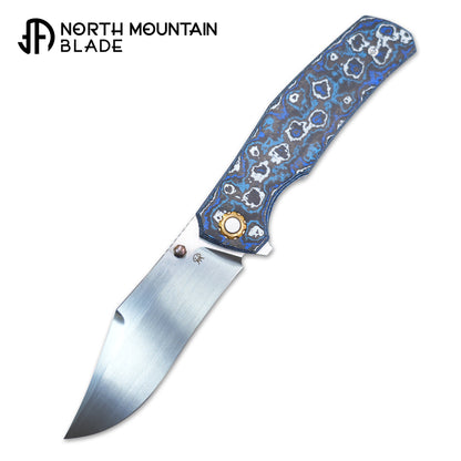 Jellyfish 4th Generation Super Smooth M390 Blade Hand Polished Titanium Frame Ceramic Carbon Fiber Handle