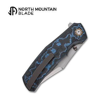 Jellyfish 4th Teal Generation Super Smooth M390 Blade Hand Polished Titanium Frame Ceramic Carbon Fiber Handle