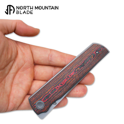 2412-ORCF CHOP 4 Front Flipper Folding Knife, Ceramic Carbon Fiber Handle, SLD San Mai Steel, Japanese-Style