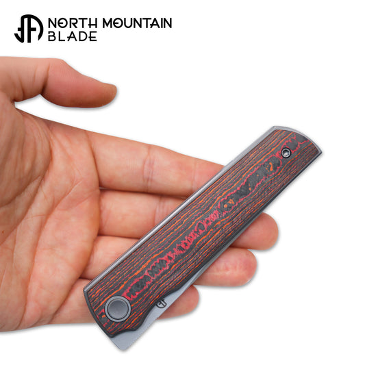 2412-ORCF CHOP 4 Front Flipper Folding Knife, Ceramic Carbon Fiber Handle, SLD San Mai Steel, Japanese-Style