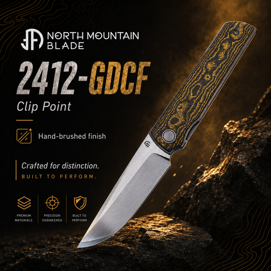 2412-GDCF Clip Point Hand-brushed finish