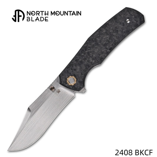 Jellyfish 4th Generation Super Smooth M390 Blade Hand Polished Titanium Frame Carbon Fiber Handle