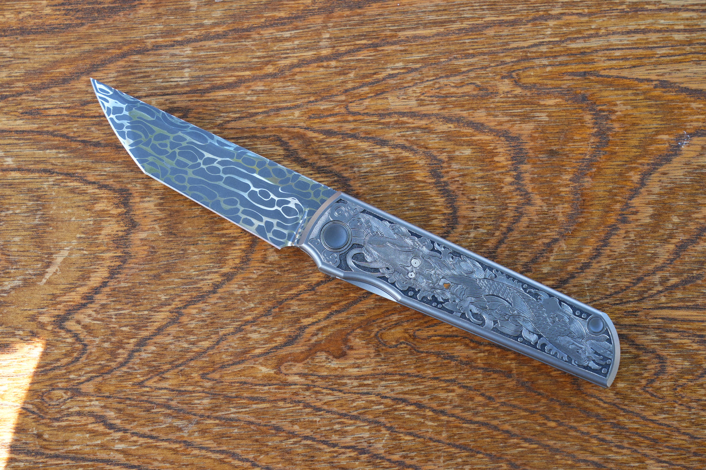 Chop Hand Carved Ti hand Vegas Forg Damascus