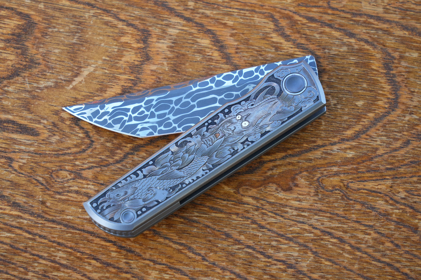 Chop Hand Carved Ti hand Vegas Forg Damascus