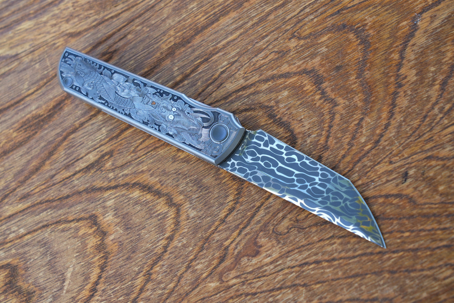 Chop Hand Carved Ti hand Vegas Forg Damascus