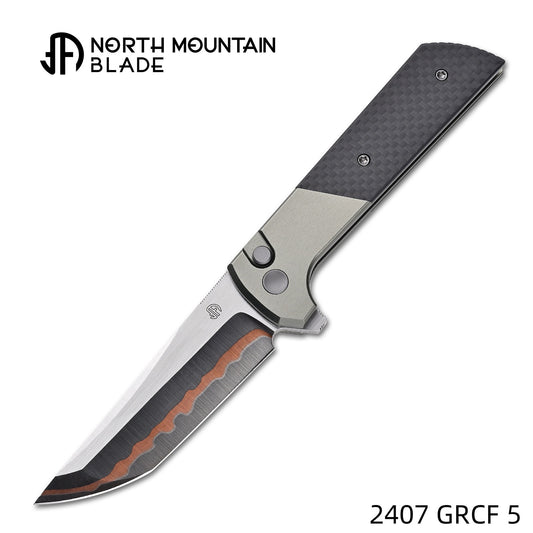 2407-GRCF-5 Anodized aluminum alloy handle Carbon Fiber Copper blade