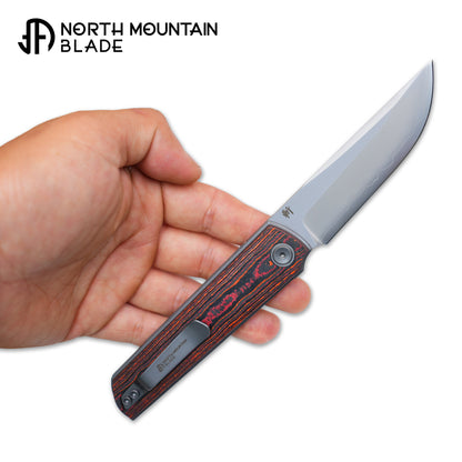2412-ORCF CHOP 4 Front Flipper Folding Knife, Ceramic Carbon Fiber Handle, SLD San Mai Steel, Japanese-Style