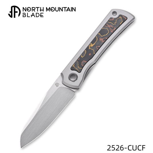 Moon 2526-CUCF MINI Folding Knife Ti Handle M390 Blade hand-brushed finish