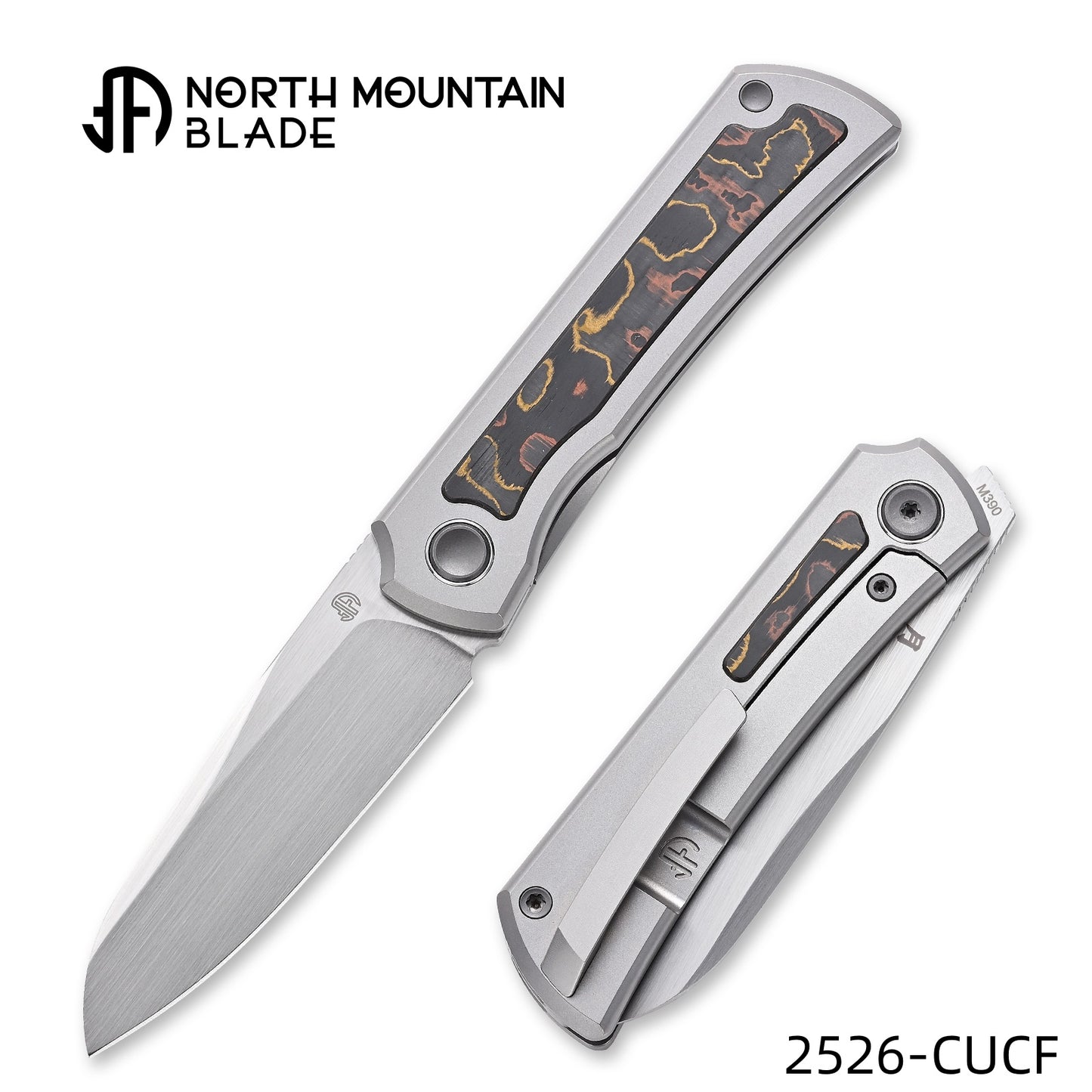 Moon 2526-CUCF MINI Folding Knife Ti Handle M390 Blade hand-brushed finish