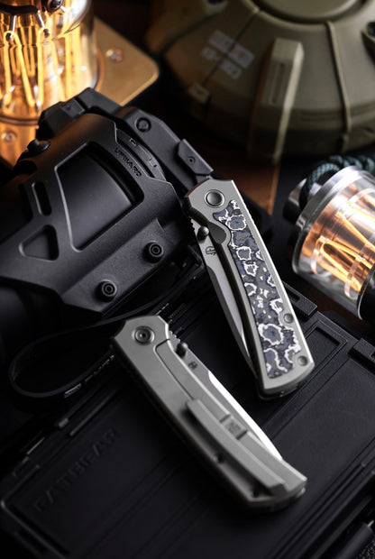 new "Ultra" Titanium handle ceramic carbon Pocket Knife Quick-Open Design